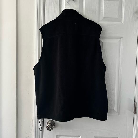 L.L Bean Men's Solid Black Fleece Full Zip High Collared Vest Vintage 2XL - Picture 9 of 12
